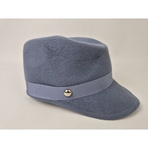 Gigi Burris Women's Millinery Samira Blue Denim Felt Hat Size Small